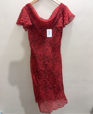 Coldwater Creek rotes gemustertes Kleid