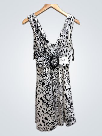 Star Vixen ärmelloses Kleid mit Animal-Print und Schnallendetail