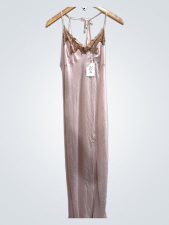 Spaghettiträger-Slipkleid mit Spitzeinsatz