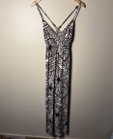 Maxikleid mit geometrischem und floralem Muster