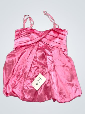 Misopé Pink gerafftes Satin-Oberteil