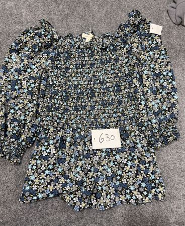 Max Studio Floral geraffter Overall