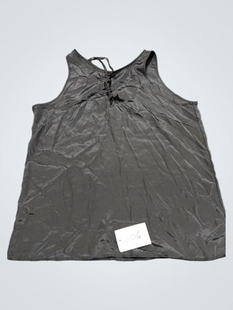 Schwarzes ärmelloses Top mit Bindetaille
