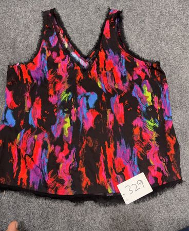 Trouble At Home Abstract Print Tank Top