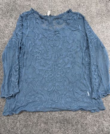 Express Blue Besticktes Spitzenoberteil