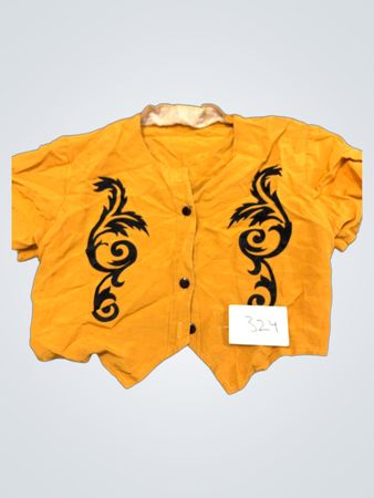 Orange verkürzte Jacke mit schwarzem Tribal-Design
