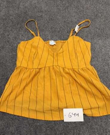 Blauer Regen Gelb Gestreiftes Smocked Cami-Top