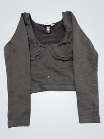 Victoria's Secret geripptes, kurz geschnittenes Langarmoberteil