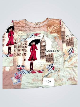 Tradition Country Collection Petite L/G 16P (14-16) London Grafik Langarmtop