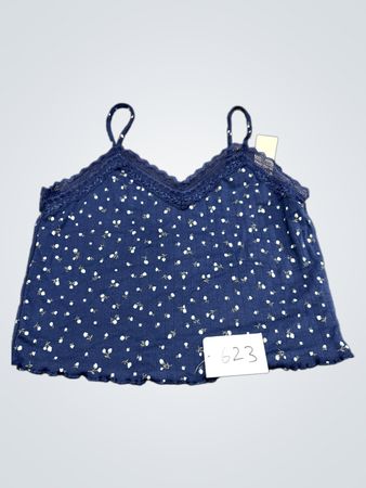 No Boundaries Navy Floral Spitze mit Spitzenbesatz Trägertop