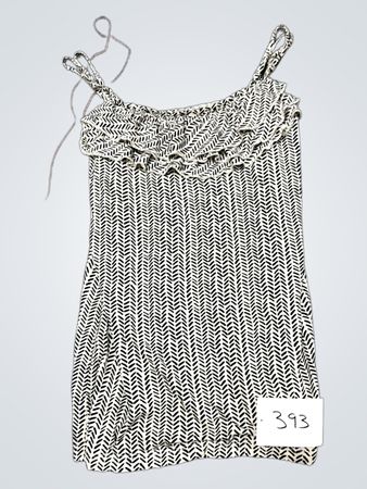 LOFT Damen Schwarze & Weiße Fischgrät-Rüschen-Camisole