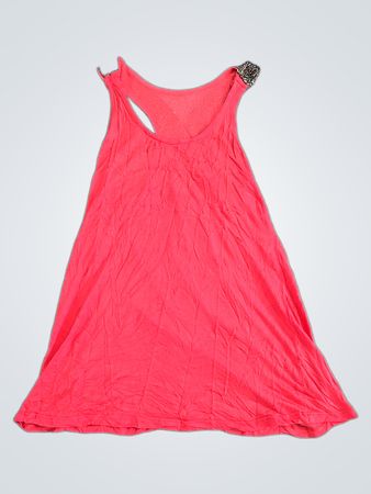 Pink Sleeveless Dress with Sequined Straps