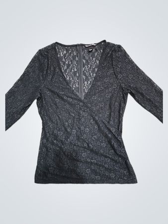 Victoria's Secret Black Sheer Lace Top