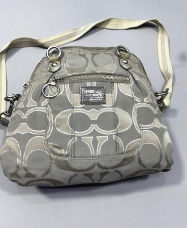 Coach Grey Signature Monogram Shoulder Bag