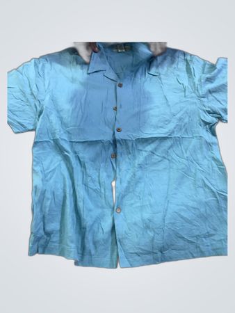 Guess Light Blue Short Sleeve Button-Up Shirt