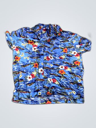 Unbranded Hawaiian Shirt Blue Floral