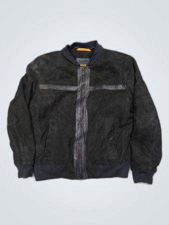Boss Black Suede Bomber Jacket
