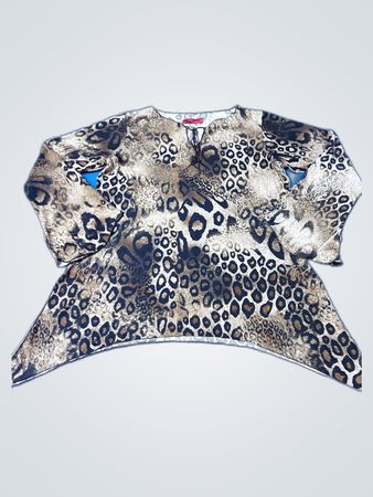 Enzo Leopard Print Long Sleeve Blouse