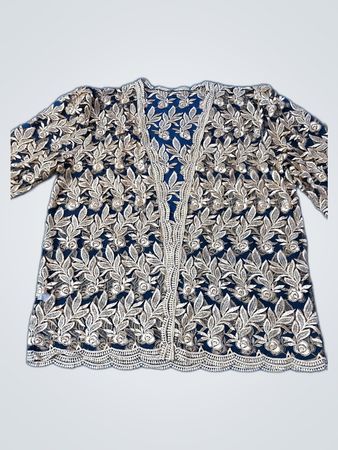Blue Embroidered Top