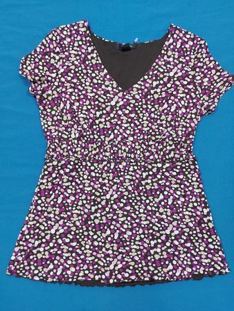Style & Co. Polka Dot V-Neck Blouse