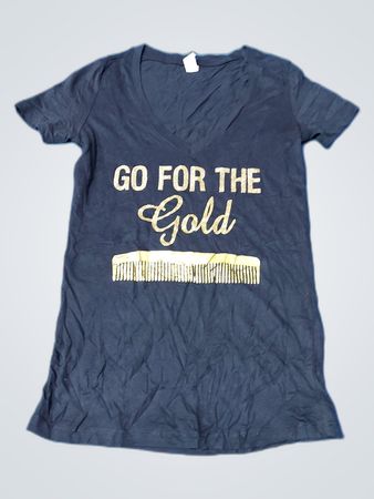 T-Shirt with 'GO FOR THE Gold' Design