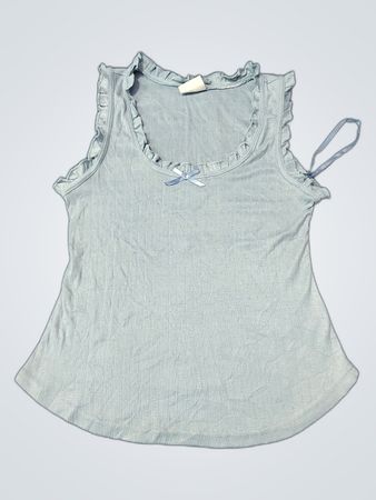 NewMe Light Blue Ruffled Sleeveless Top