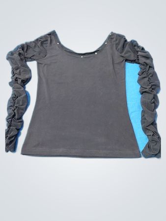 Gray Ruffled Sleeve Top