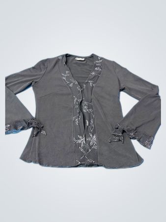 Personale Embroidered Long Sleeve Blouse