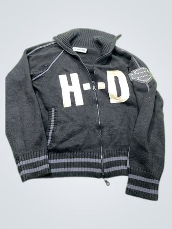 Harley-Davidson Black Zip-Up Knit Jacket