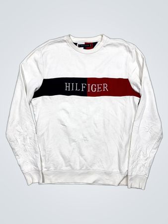 Tommy Hilfiger Crewneck Sweatshirt White Logo Stripe