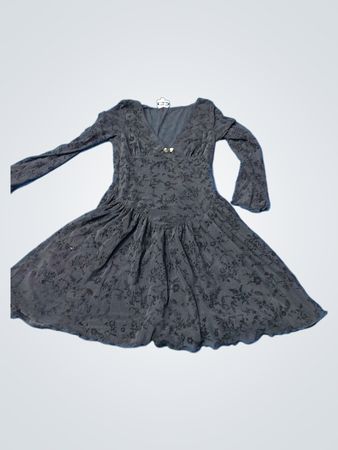 Seyto Moss Black Floral Dress
