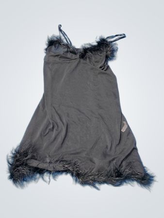 ROMA Black Feather Trim Cami Top