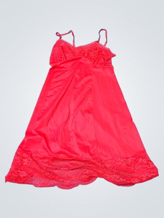 Red Lace Trim Nightgown