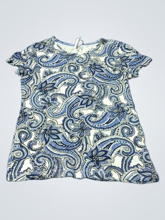 R&B Paisley Print Short Sleeve Top