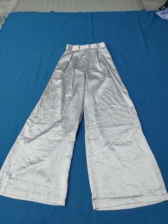 NTRINSIC STUDIO Silver Metallic Wide-Leg Pants