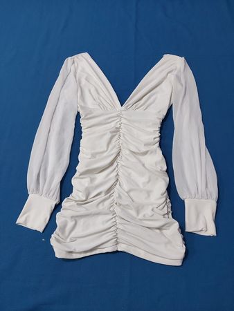 Wildsoul White Shirred Mini Dress