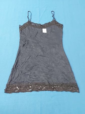 Gray Camisole with Lace Trim