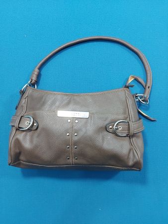 Rosetti Brown Pebble Grain Handbag with Silver Accents