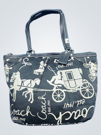 Coach Tote Bag with Horse and Carriage Print