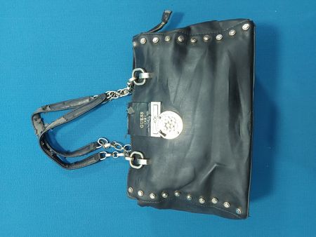 Guess Black Leather Studded Clutch Bag