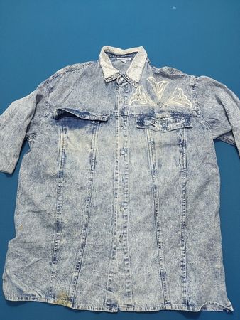 JACK MORGAN Acid Wash Denim-Hemd mit Spitzenkragen