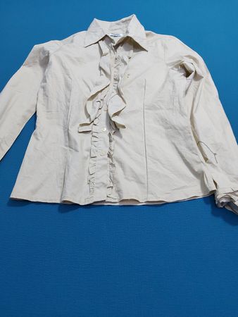 Angelique Cream Ruffle Button-Up Shirt