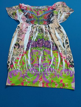 FASHION ELLE Damenkleid mit Schmetterlings- und Blumenmuster
