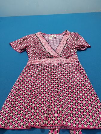 Toot Pink Geometric Print Wickelkleid