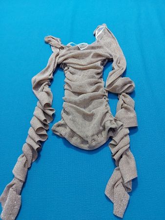 Raffung Netz Langarmoberteil