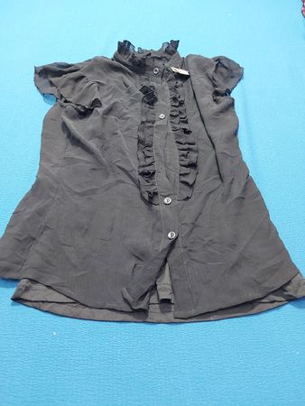 BCX Schwarze Rüschbluse