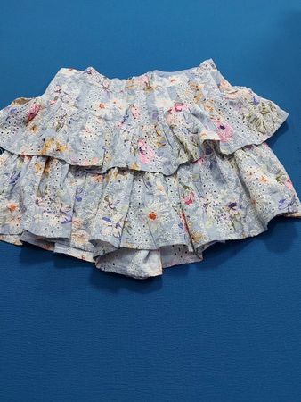 Jupe à volants en broderie anglaise à imprimé floral pour femmes Dances&Marvel