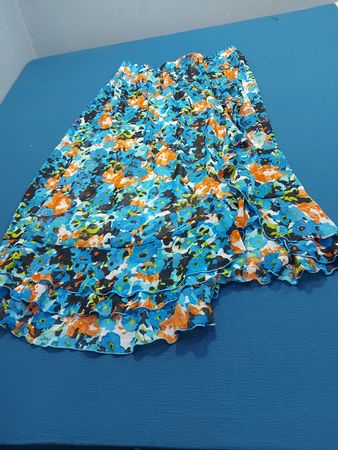 CATO Damen Blumenmuster Rüsch Maxi Rock