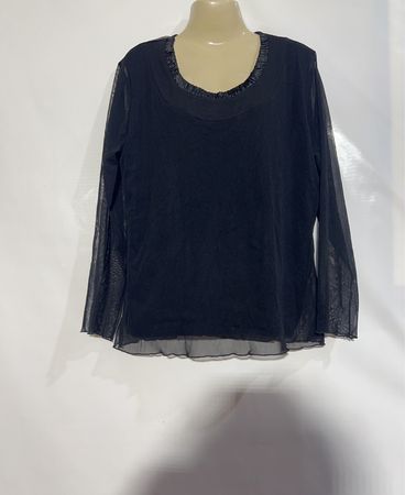 Schwarzes Mesh-Top