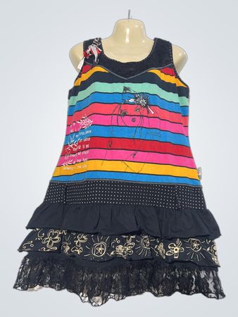 Savage Culture Gestreiftes Kleid mit Rüschen